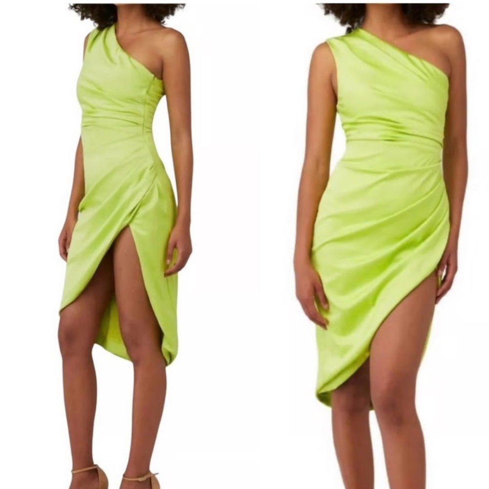 Elliatt Neon Yellow One-Shoulder Dress